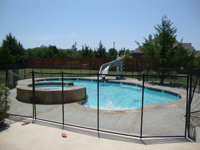 black VisiGuard pool fence