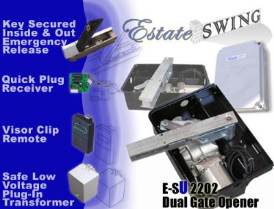 Estate Swing E-SU 2202 Underground Dual Swing Gate Opener w/ Free Extra Remote (E-SU 2202)