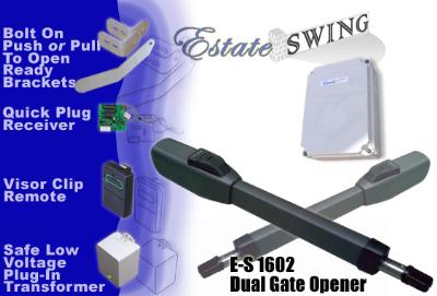 Estate Swing E-S 1602 Dual Gate Opener w/ Free Extra Remote (E-S 1602)