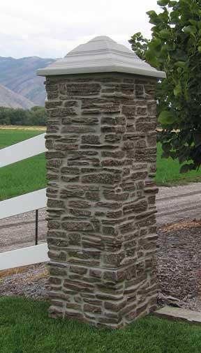 Tri Custom Manufacturing 21 in. x 21 in. x 46 in. Stackable Pillar with 3 in. x 3 in. x 8 ft. tall Steel Post