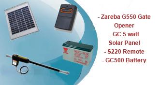 Zareba G550 Single Gate Opener Packages - 5 Watt Solar Package