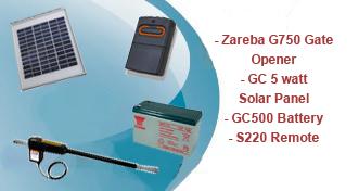 Zareba G750 Single Gate Opener - 5 Watt Solar Package