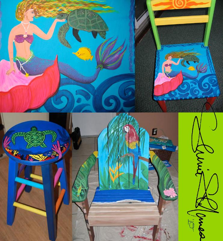 Custom Painted Youth Chair by Local Artist Sherrie St. James 