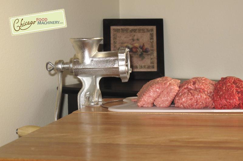 Chicago Food Machinery #8 Tin Electro-Plated Meat Grinder