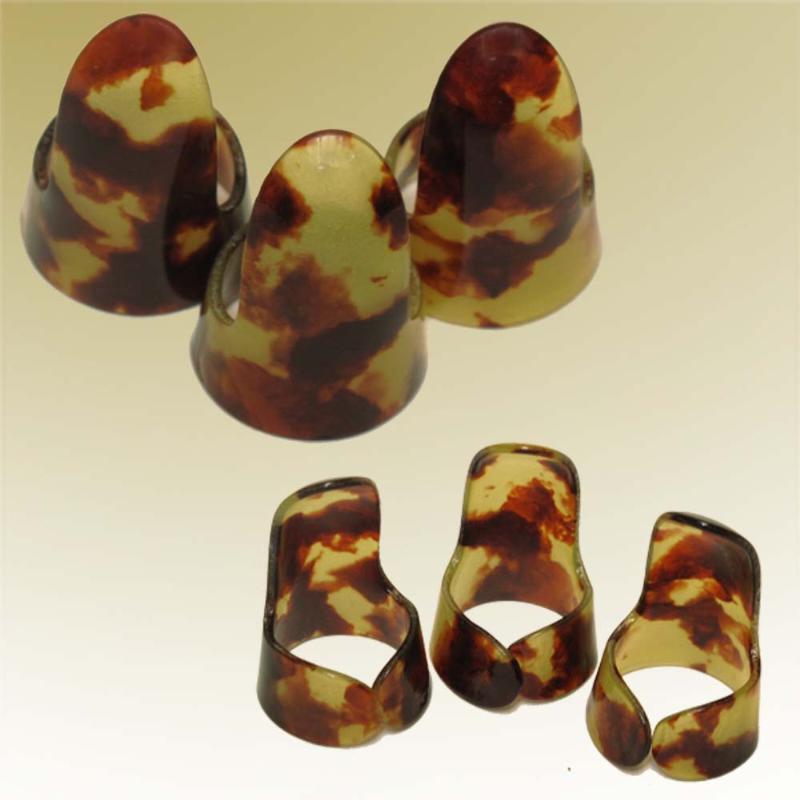 Tortoise Shell Colored Finger Picks - Set of 3