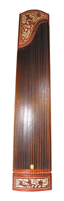 Two Cranes Facing the Sun Carved Guzheng 694DQ