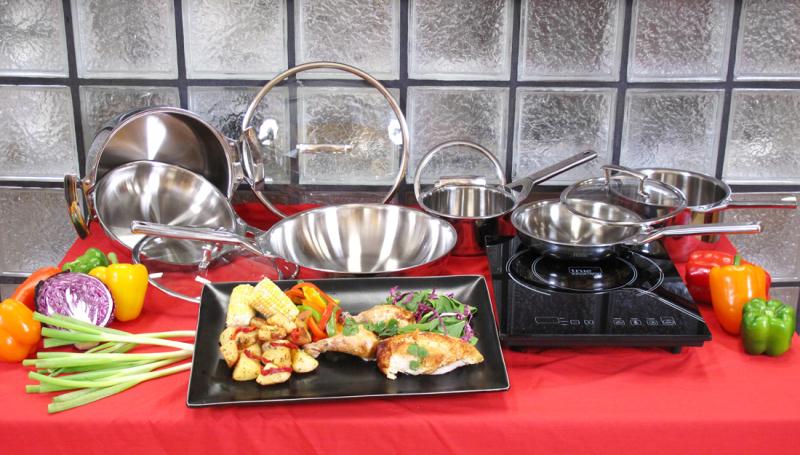 True Induction Gourmet 10-Piece Stainless Steel Cookware Set TIGOURMET