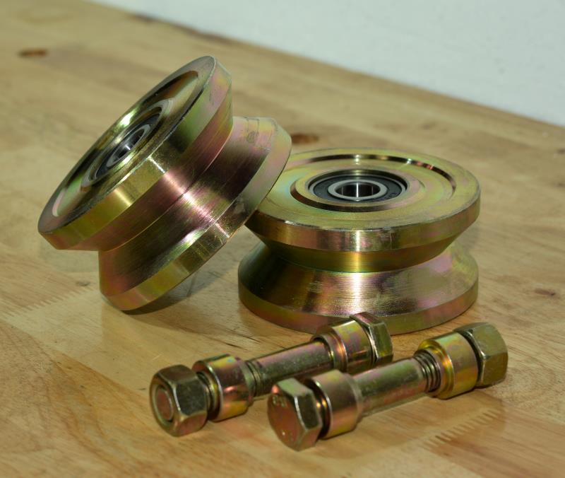 Pair of 4" Steel Ball Bearing V Groove Wheels for Sliding Gates (WHL4C)