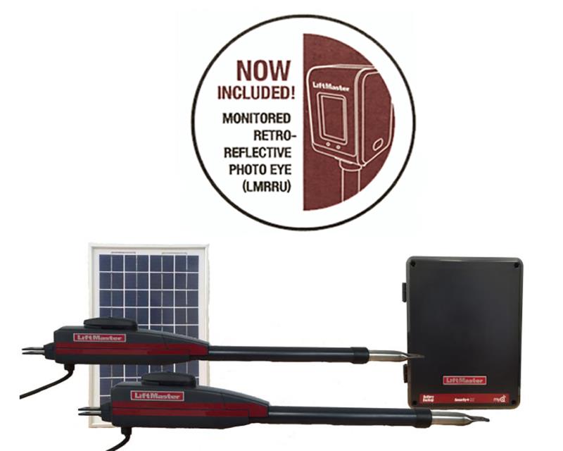 LiftMaster / Chamberlain LA412D Dual Swing Solar Gate Opener w/ 10w