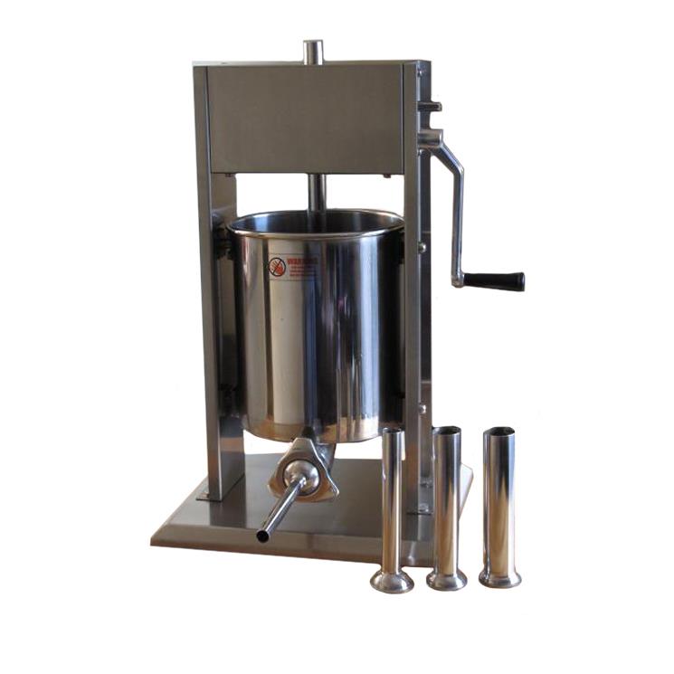 Chicago Food Machinery Large Vertical Sausage Stuffer - Stainless Steel with 4 Tube Funnel Kit (20 Lbs Volume) 