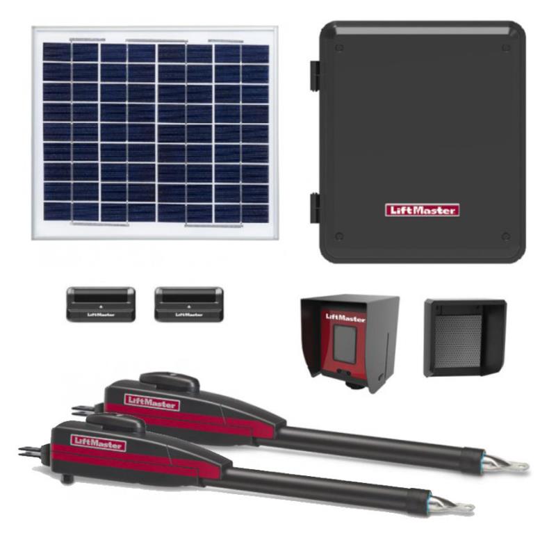 LiftMaster LA412UL D Dual Swing Solar Gate Opener W 10w Solar Panel W 