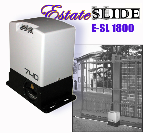 Estate Slide E-SL 1800 Low Voltage Single Slide Gate Operator w/ Free Extra Remote
