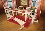 Rustic Cedar Solid Top Dining Table Group