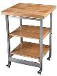 Natural SS/Wood Folding Kitchen Island