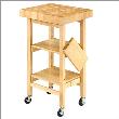 Natural All Wood Folding Cutting Island
