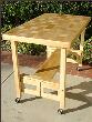 Natural All Wood Folding Serving Buffet/Dining Table