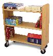 Library Book Truck Natural Birch - Flat Shelves (Product ID = 3314)