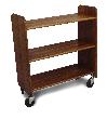 Library Book Truck Walnut Stain Birch - Flat Shelves (Product ID = 3325)