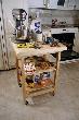 Natural All Purpose Folding Island w/Knife Block/Cutting Board 