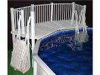 Above Ground Pool Fence - Resin Fan Pool Deck with Steps