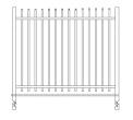 Aluminum Fence Panel with One Bar Across Top