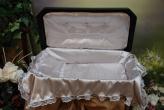 32” DELUXE Large Pet Casket with Bedding - 4 Color Options - by Newnaks  - Black/Silver