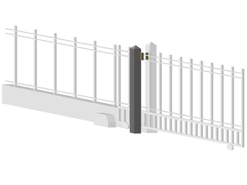 Roller / post assembly for any width sliding gate  - 3" tall rollers