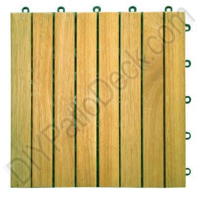 Teak Finish 8 Slat Acacia Plantation Hardwood Exterior Tiles