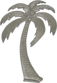 Decorative Aluminum Small 14" Palm Tree - Bending Right (11-3706WOT)