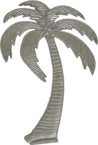 Decorative Aluminum Small 14" Palm Tree - Bending Left (11-3705WOT)