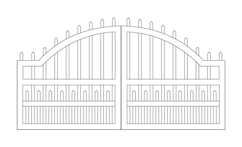 Entranceway Staggered Convex Design Dual Gate - 15' Entranceway Staggered Convex Design