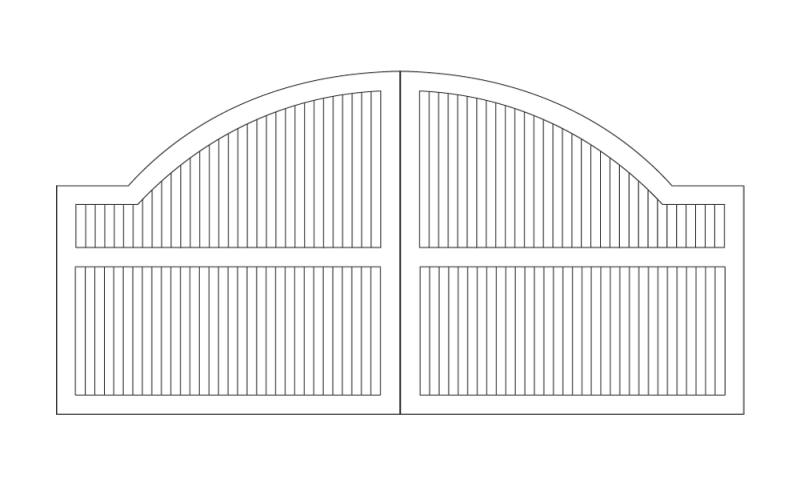 Estate Convex Design Dual Gate - 10' Estate Convex Design Dual Gate