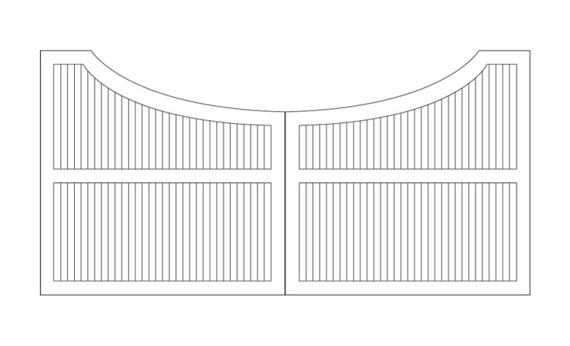 Estate Concave Design Dual Gate - 15' Estate Concave Design Dual Gate