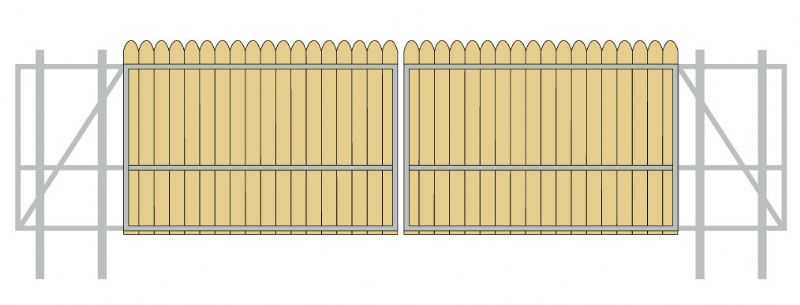 Gate Crafters Vinyl/Wood Slat Dual Slide Gate Frame - 8' (4' per leaf) or under 