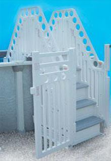 Sentry Safety Confers Plastics Pool Safety Stairs for Above Ground Pools - 27" Wide (with Security Gate Included) 