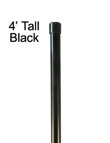 Additional Color Matched EZ-Guard Pole with Molding - 4' Tall Black