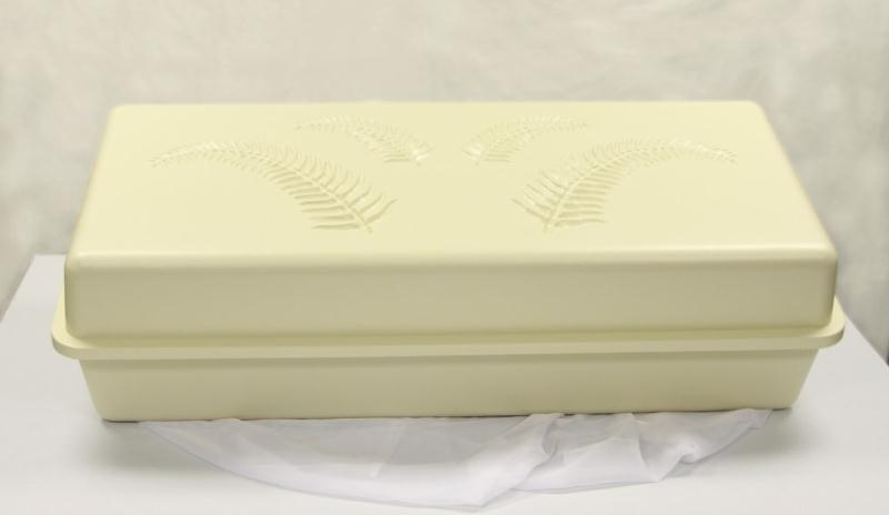 Hoegh X-Large Pet Casket #52 Almond Exterior with Rosetan Interior Regular Style