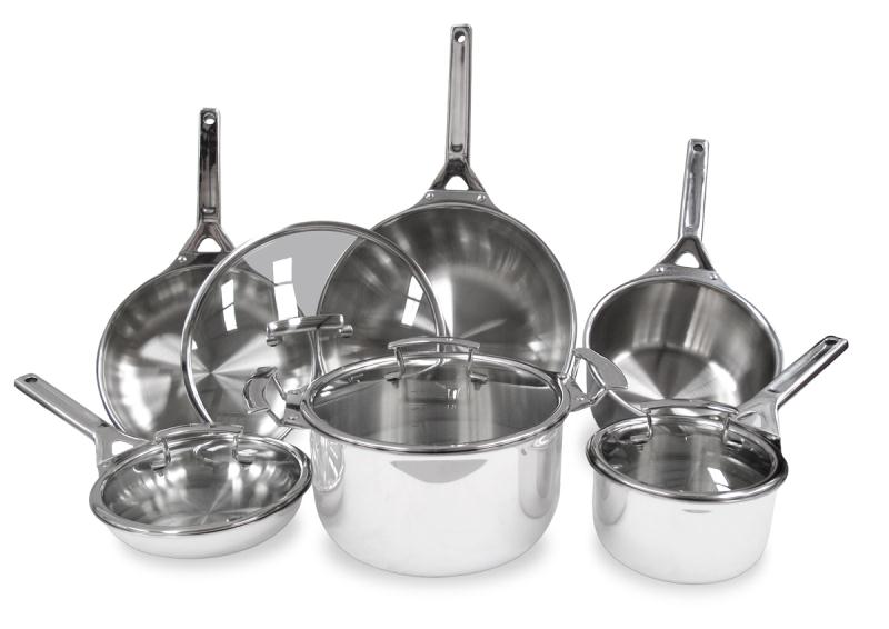 True Induction 10-Piece Gourmet Stainless Steel Cookware Set