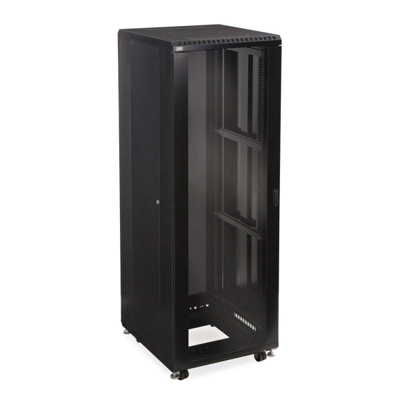 37U LINIER Server Cabinet - Glass/Solid Doors - 24