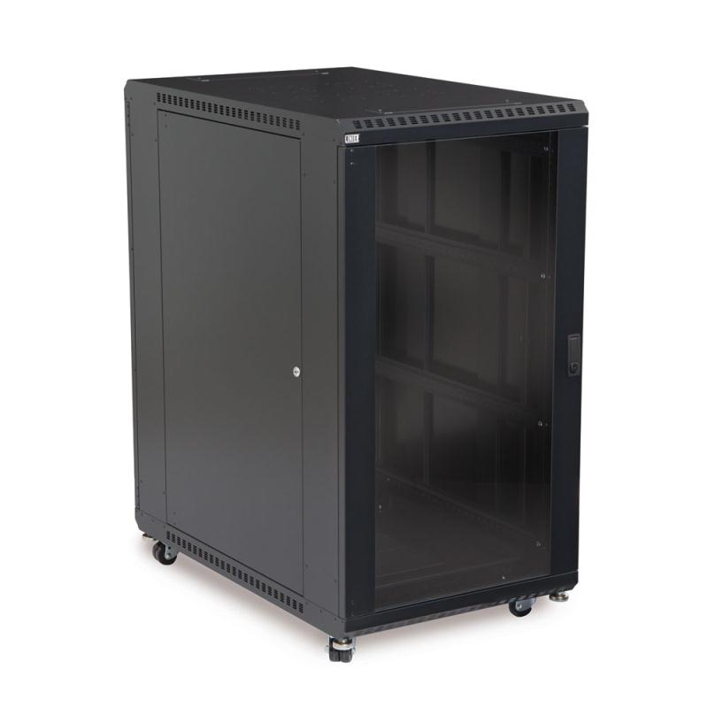 22U LINIER Server Cabinet - Glass/Glass Doors - 36