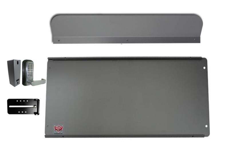 Panic Bar Shield Security Kit - PS60 LockeyUSA  - 24" Width & Silver Painted