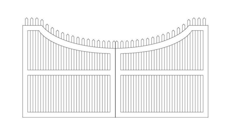 Entranceway Concave Design Dual Gate - 10' Entranceway Concave Design Dual Gate