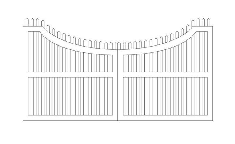 Entranceway Concave Design Dual Gate - 12' Entranceway Concave Design Dual Gate