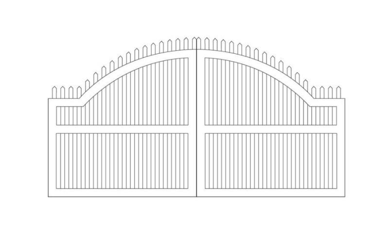 Entranceway Convex Design Dual Gate - 10' Entranceway Convex Design Dual Gate