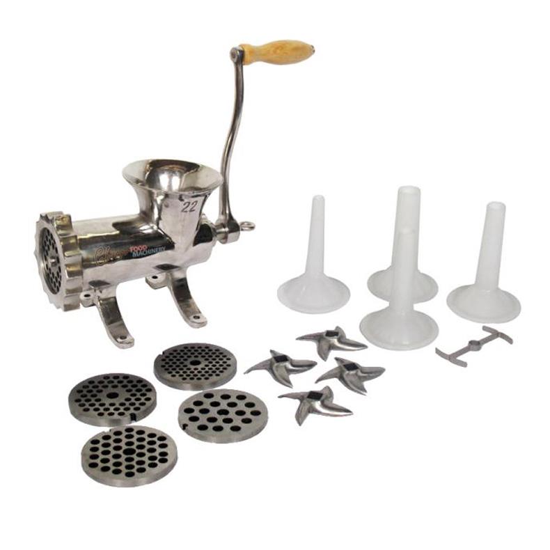 Chicago Food Machinery 5 x 6 Stainless Steel Meat Grinder and Sausage  Stuffing Kit for #32 Sizes