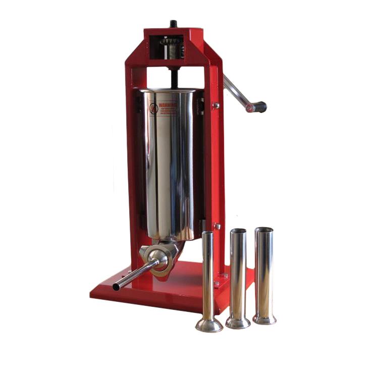 Chicago Food Machinery Vertical Sausage Stuffer - Stainless / Carbon Steel with 4 Tube Funnel Kit 