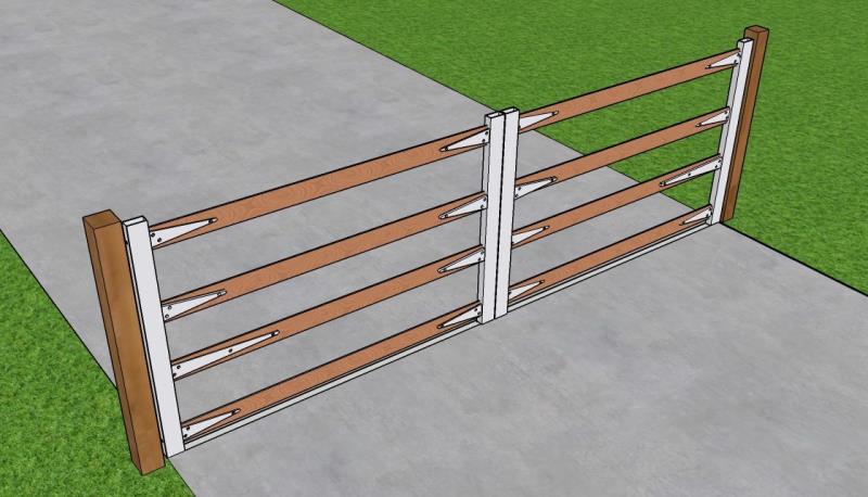 Gate Crafters Custom 4 Rail Dual Farm Gate Frame Kit - Under 65 inches