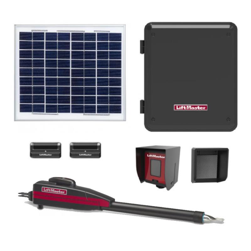 LiftMaster LA412UL Single Swing Solar Gate Opener Kit w/ 10W Solar Panel & MyQ Technology - LA412UL Kit w/ 10 Watt Solar Panel + 2 Free Remotes