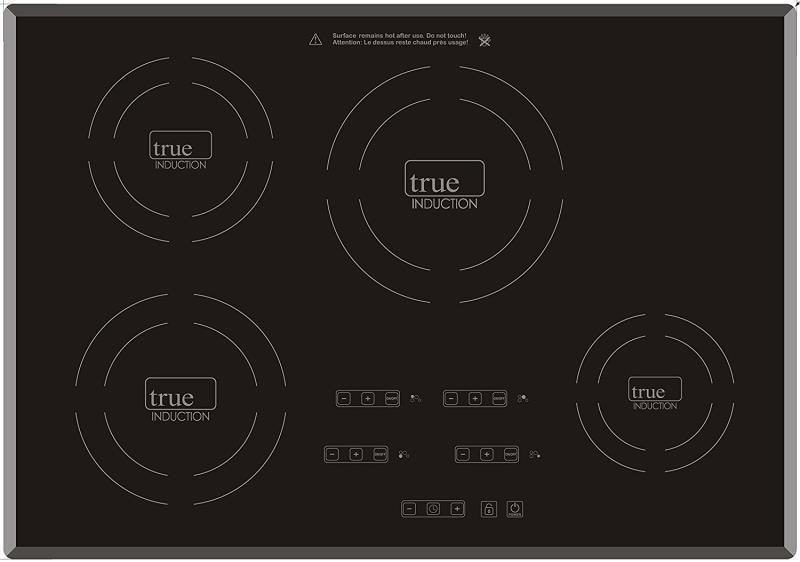 True Induction TI-4B Built-in 858UL Certified, 30-inch 4 Burner Induction Cooktop 7400W Glass-Ceramic Top