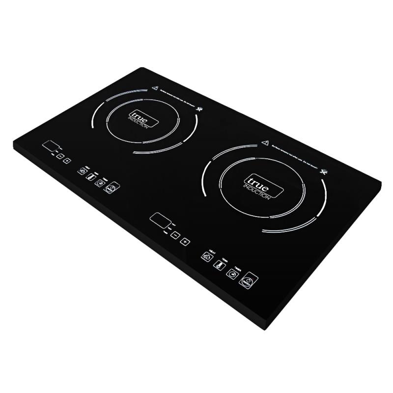 True Induction TI-2B 23 in. Dual Element Black Induction Glass-Ceramic  Cooktop 1750W 858UL Certified